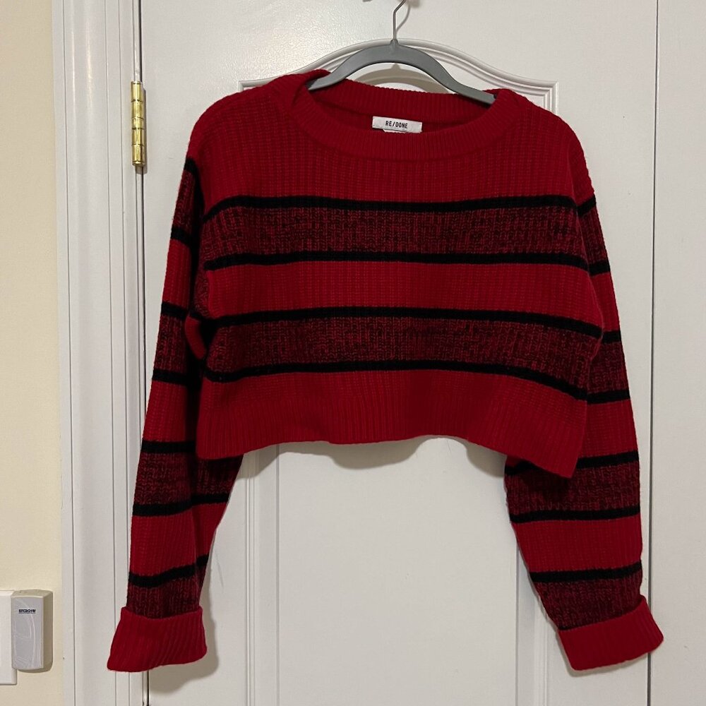 Re/Done Striped Cropped Sweater M